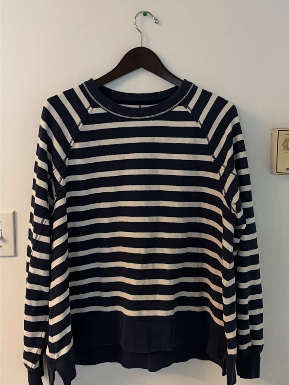 aerie Navy and White Striped Crewneck, Oversized Sweater